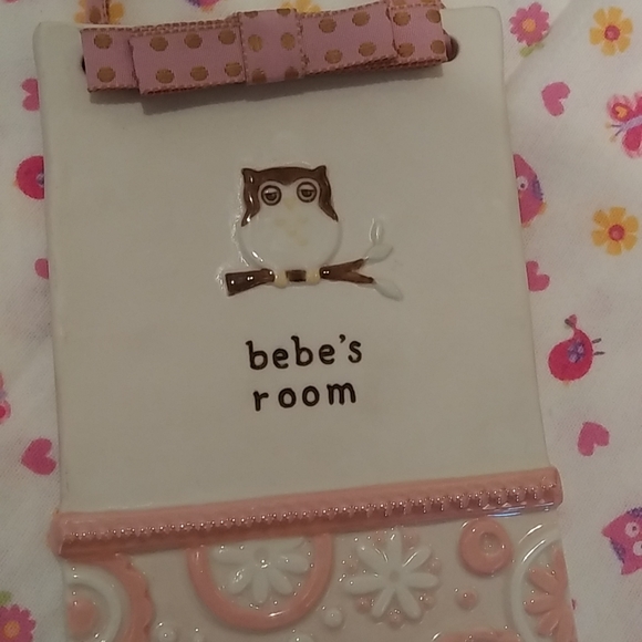 💙3/$20 - NWOT Baby Girl Owl Blanket and Wall Plaque - Picture 2 of 4
